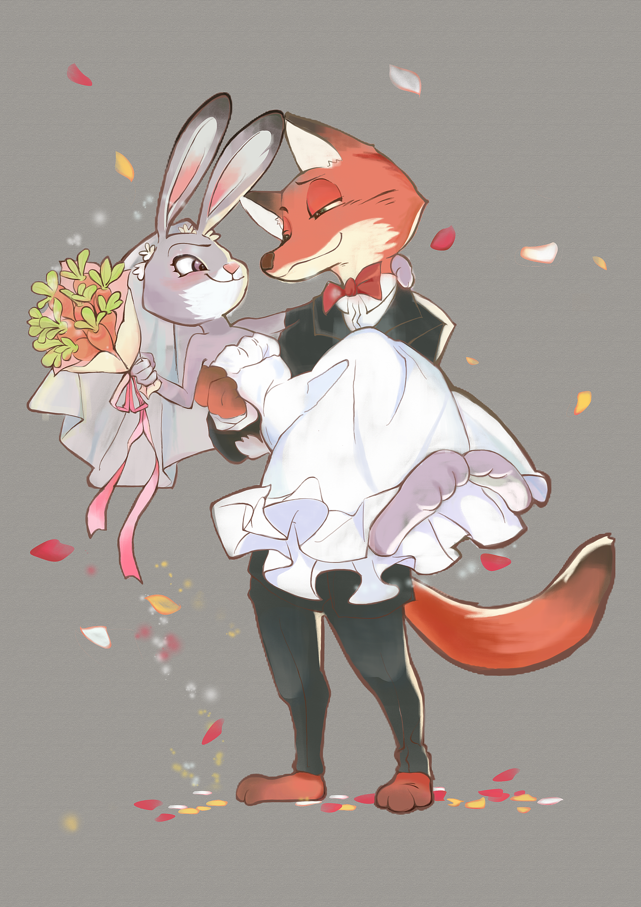 《疯狂动物城》朱迪与尼克鼠绘插画