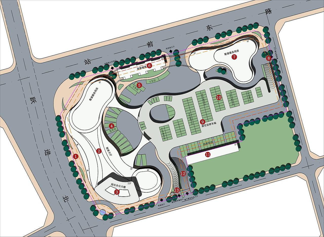 萍乡长途汽车站规划方案|空间|建筑设计|御诗景观设计 - 原创作品