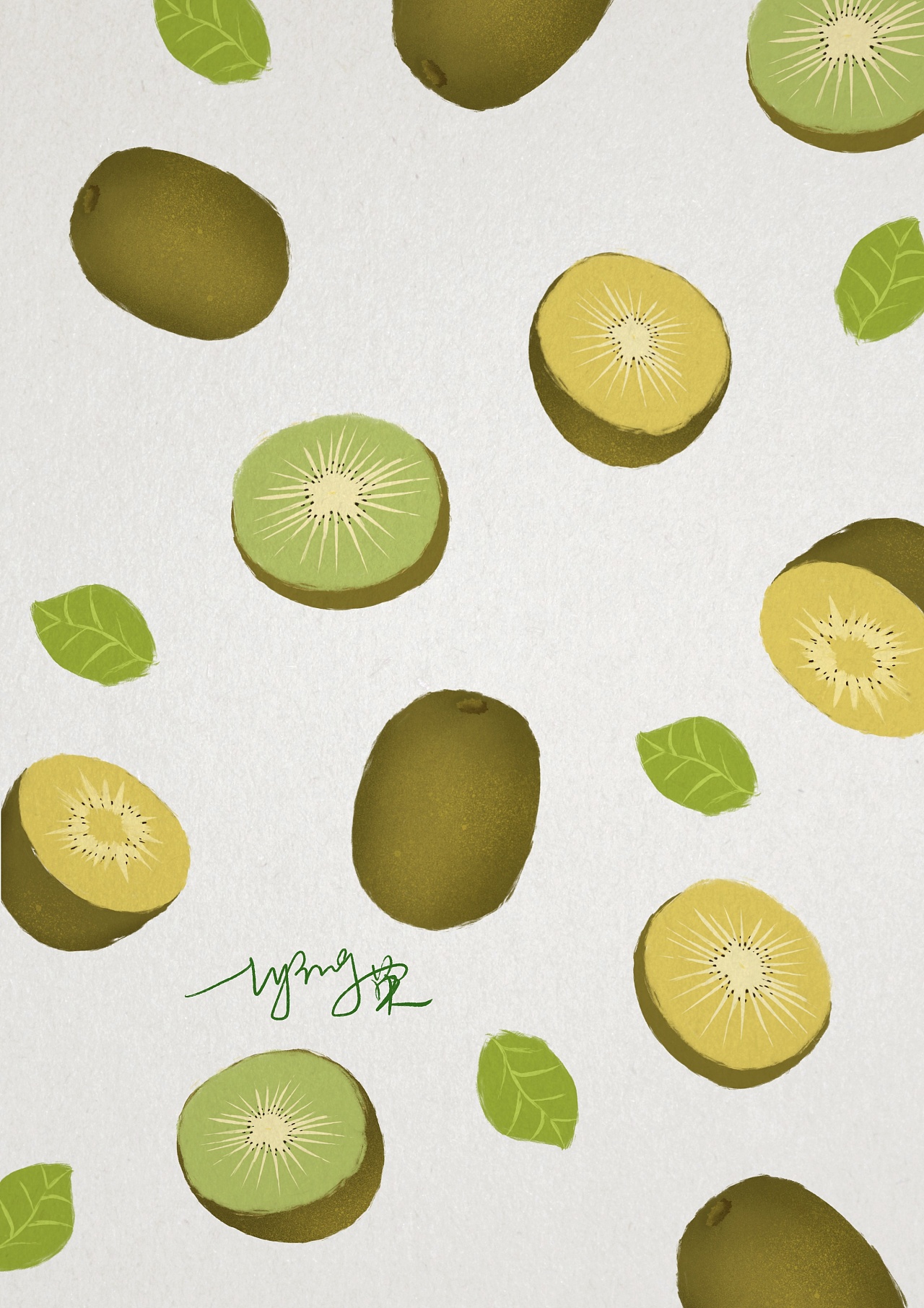 水果系列壁纸 🍉 🥝 🍑 蓝莓|插画|创作习作|lying1016 - 原创