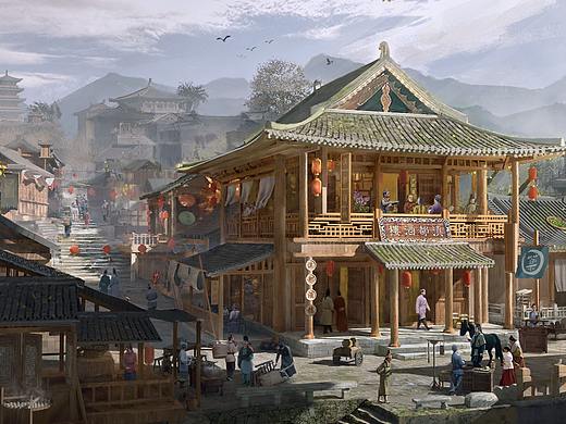 古代小镇-场景概念设计
