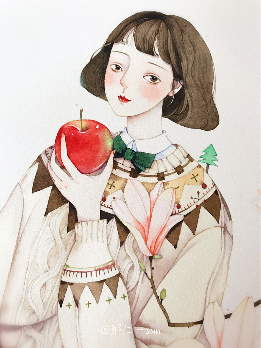 听一首老歌，与那仁一起画画吧。（图ZNjc3NTAyMjA=） - 商业插画 - 站酷设计师那仁原创素材 - 站酷ZCOOL