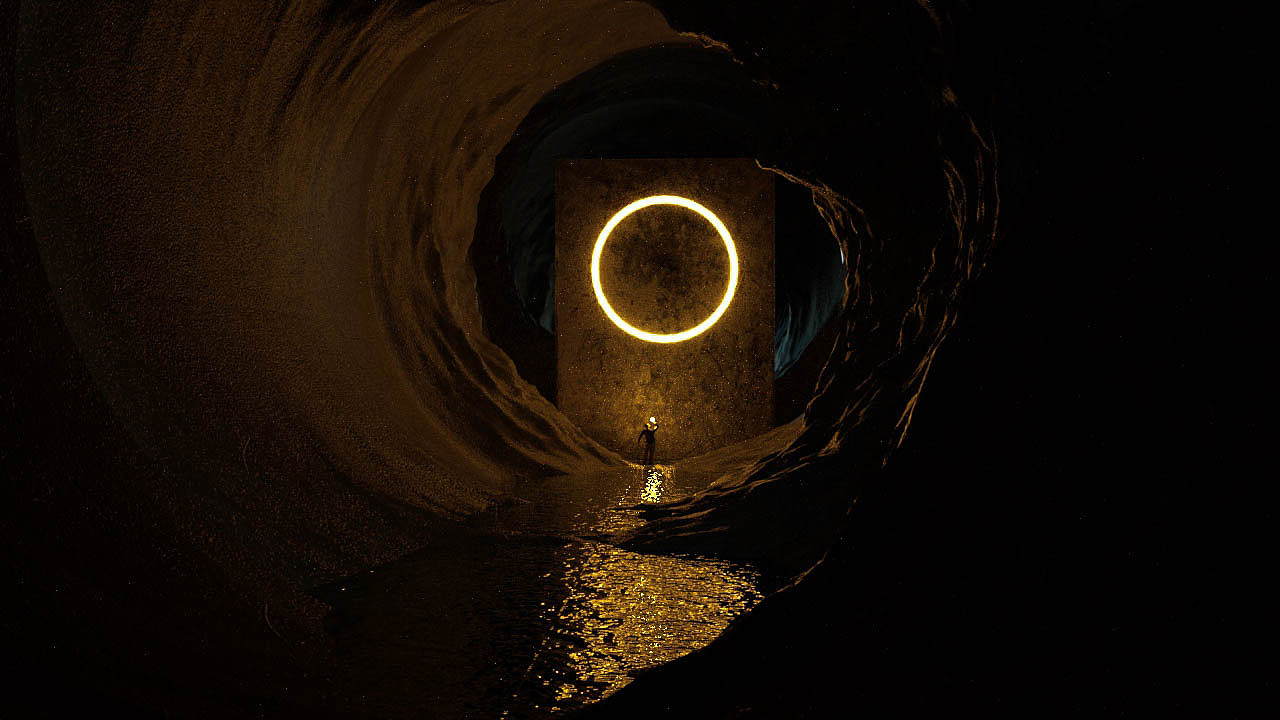 洞穴黑暗风格海报制作