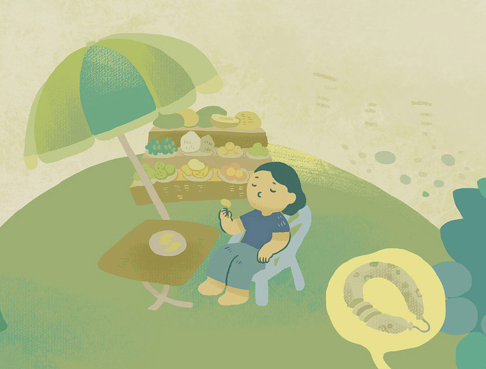 ●会在水果里加盐的水果摊