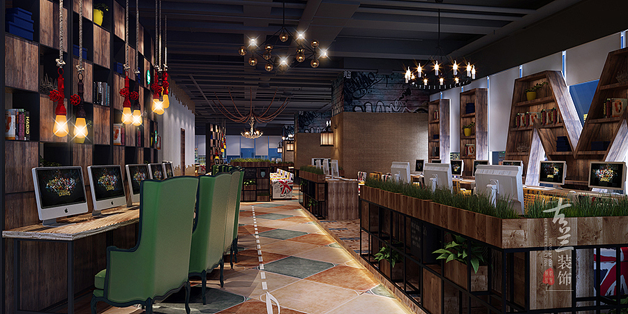 《muse网咖》设计效果图-遂宁网咖装修公司|遂宁专业网咖装修|遂宁专业特色网咖装修公司（图ZNzQ3MTQyODA=） - 家装设计 - 站酷设计师遂宁网咖装修原创素材 - 站酷ZCOOL