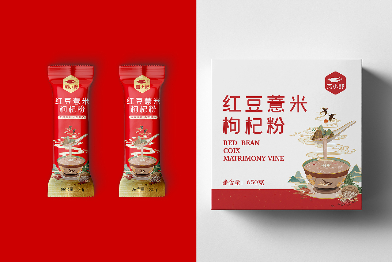 燕小野系列 红豆薏米粉（图ZMjAxMTQ2MjI4） - 包装 - 站酷设计师设计师郭亮原创素材 - 站酷ZCOOL