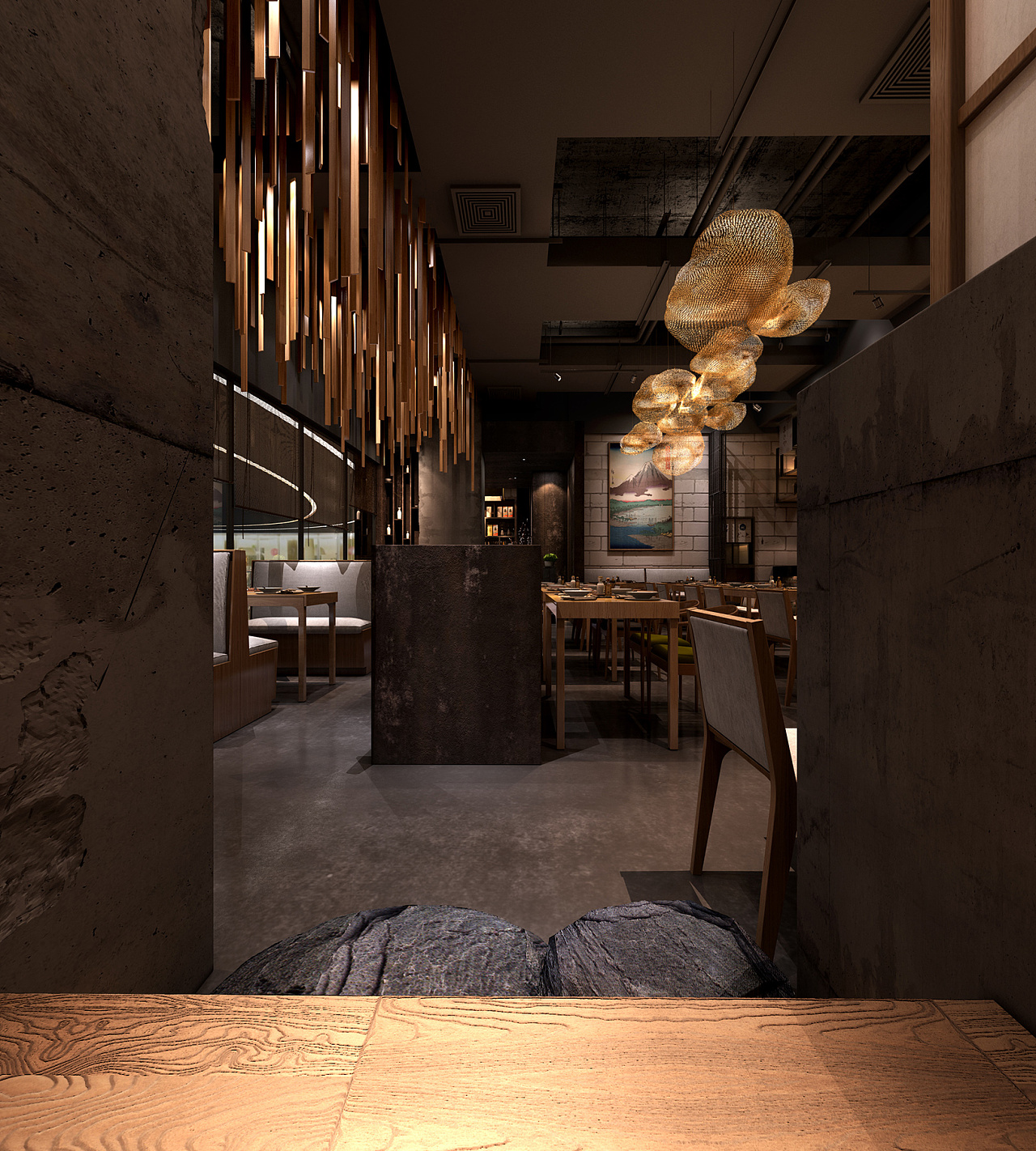 日式餐厅|空间|室内设计|效果图小静 - 原创作品 - 站酷 (ZCOOL)
