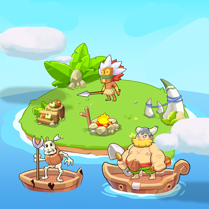 海岛（图ZMjU0NTcyNzI4） - 游戏原画 - 站酷设计师鹿蜀v原创素材 - 站酷ZCOOL