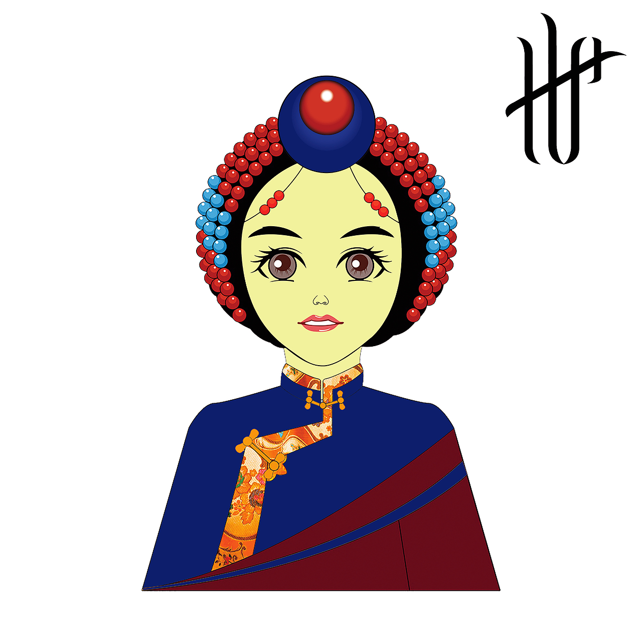 藏族姑娘（图ZMjEyNTE0MzY4） - 新锐潮流插画 - 站酷设计师雾疯祢博设计师原创素材 - 站酷ZCOOL