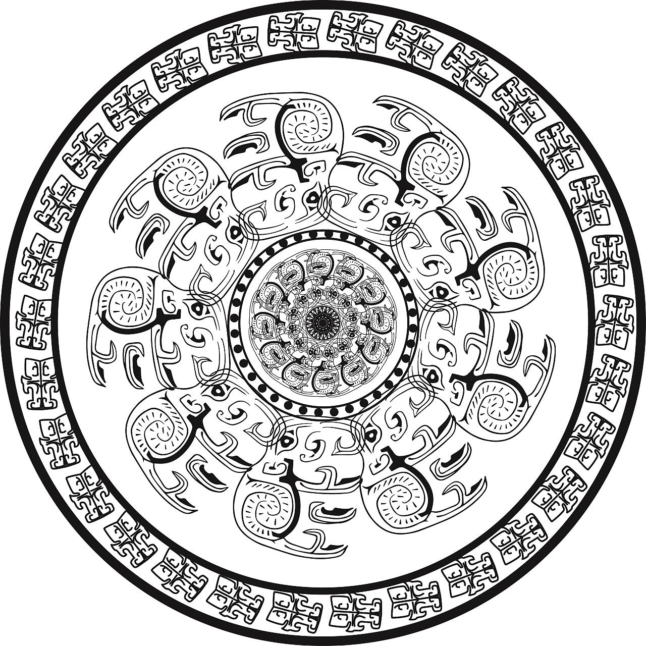 装饰图案-提取青铜元素进行创作