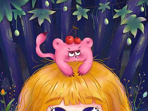 插图——夜晚女孩