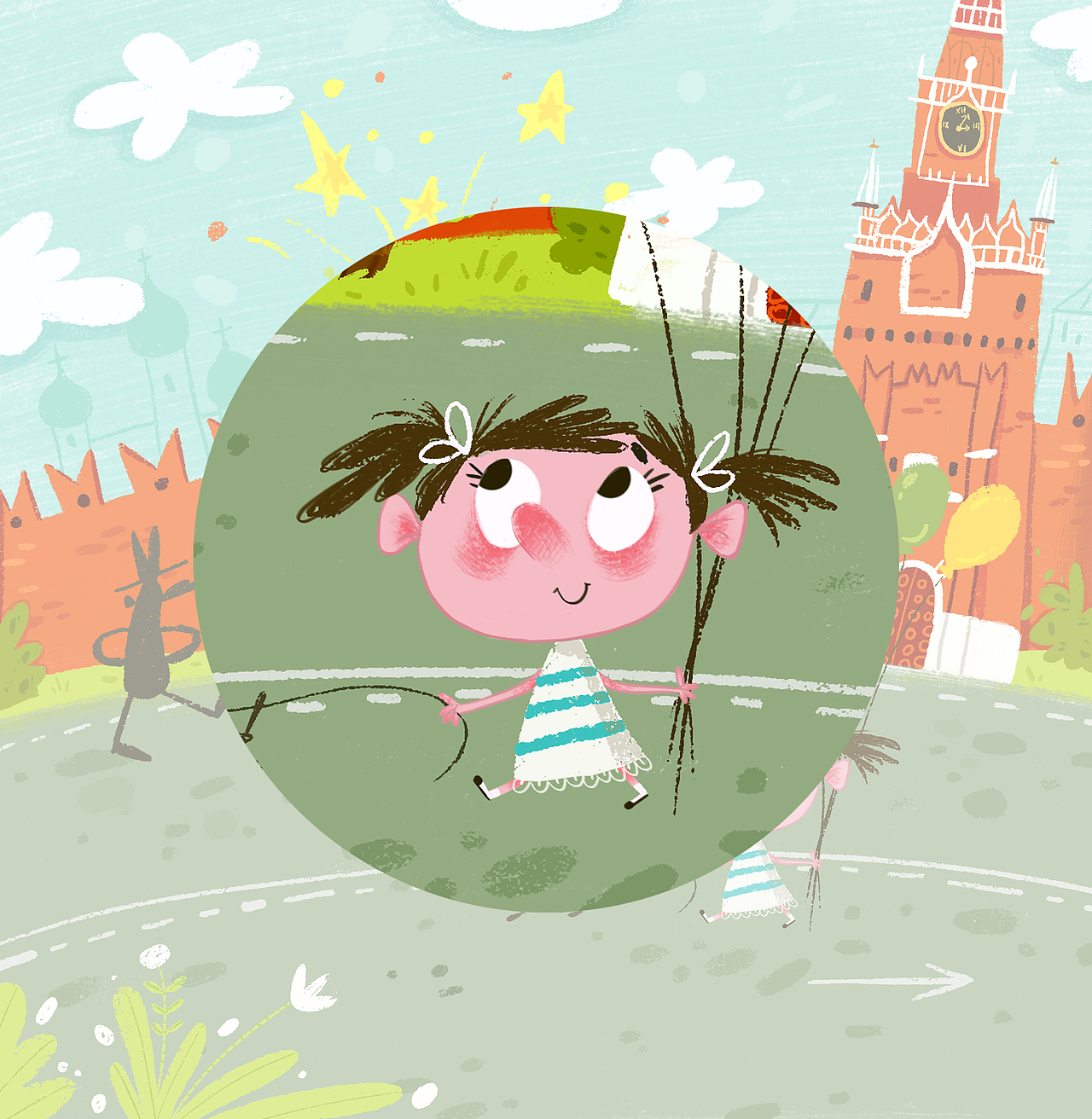 在街上（图ZMTMwMTU3MzUy） - 儿童插画 - 站酷设计师豆小逗哇原创素材 - 站酷ZCOOL