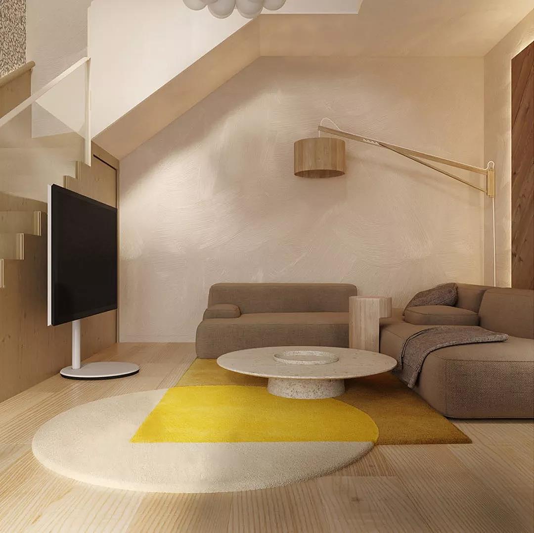 乌克兰86平现代复式装修,别致美观