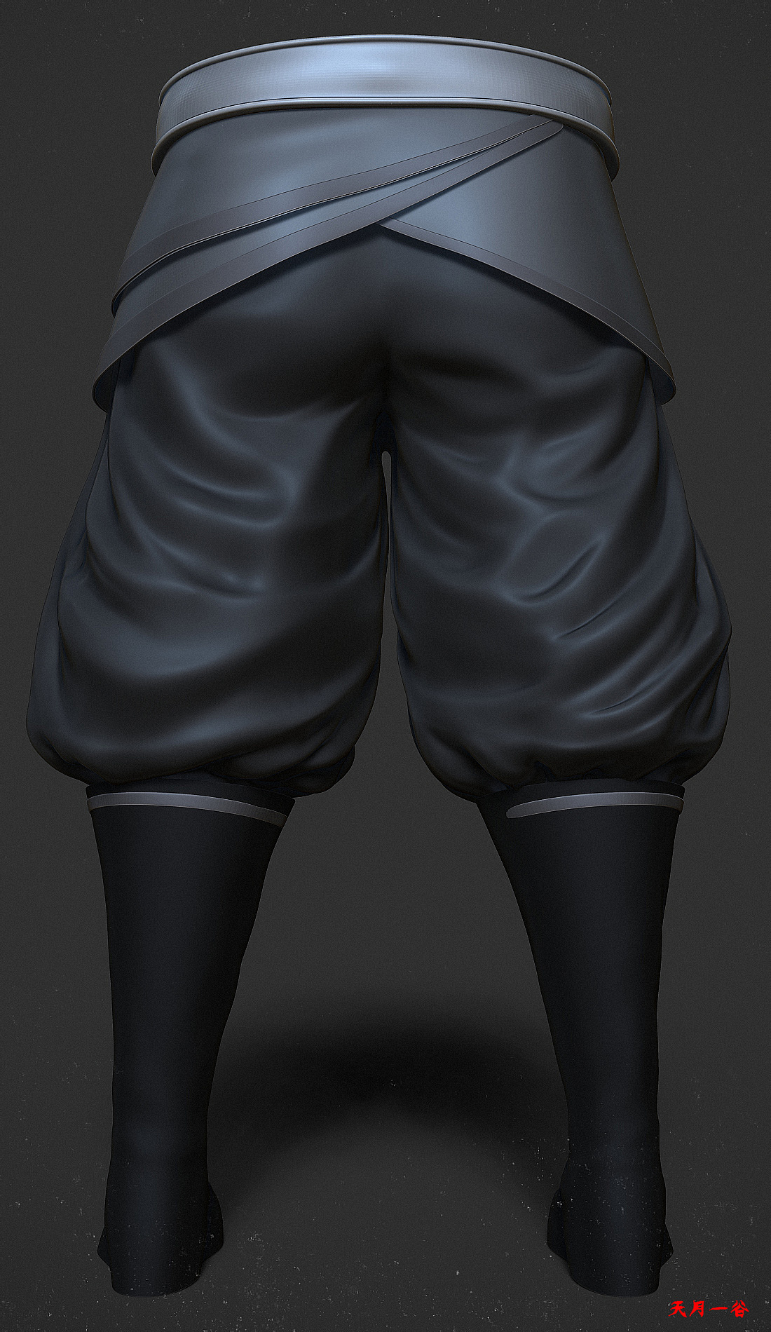 不使用服装软件做褶皱,使用zbrush刷刷看,刷起来很慢,效果一般般.