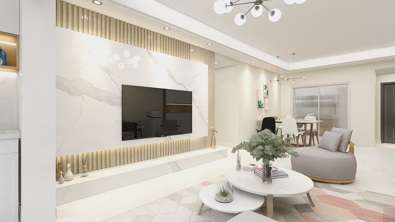 四川邻水邻州府康郡(107平方现代简约三居室)