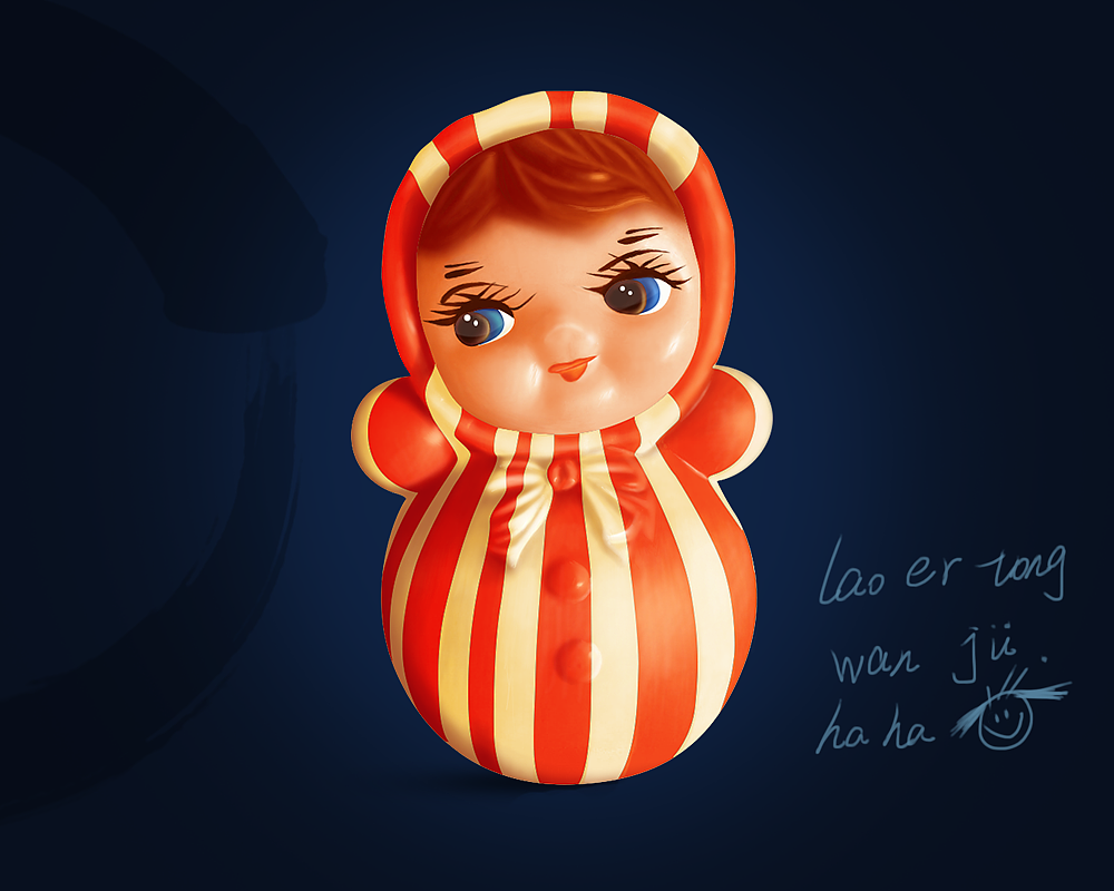 老儿童玩具-----不倒翁|插画|创作习作|wjchxm - 原创作品 - 站酷