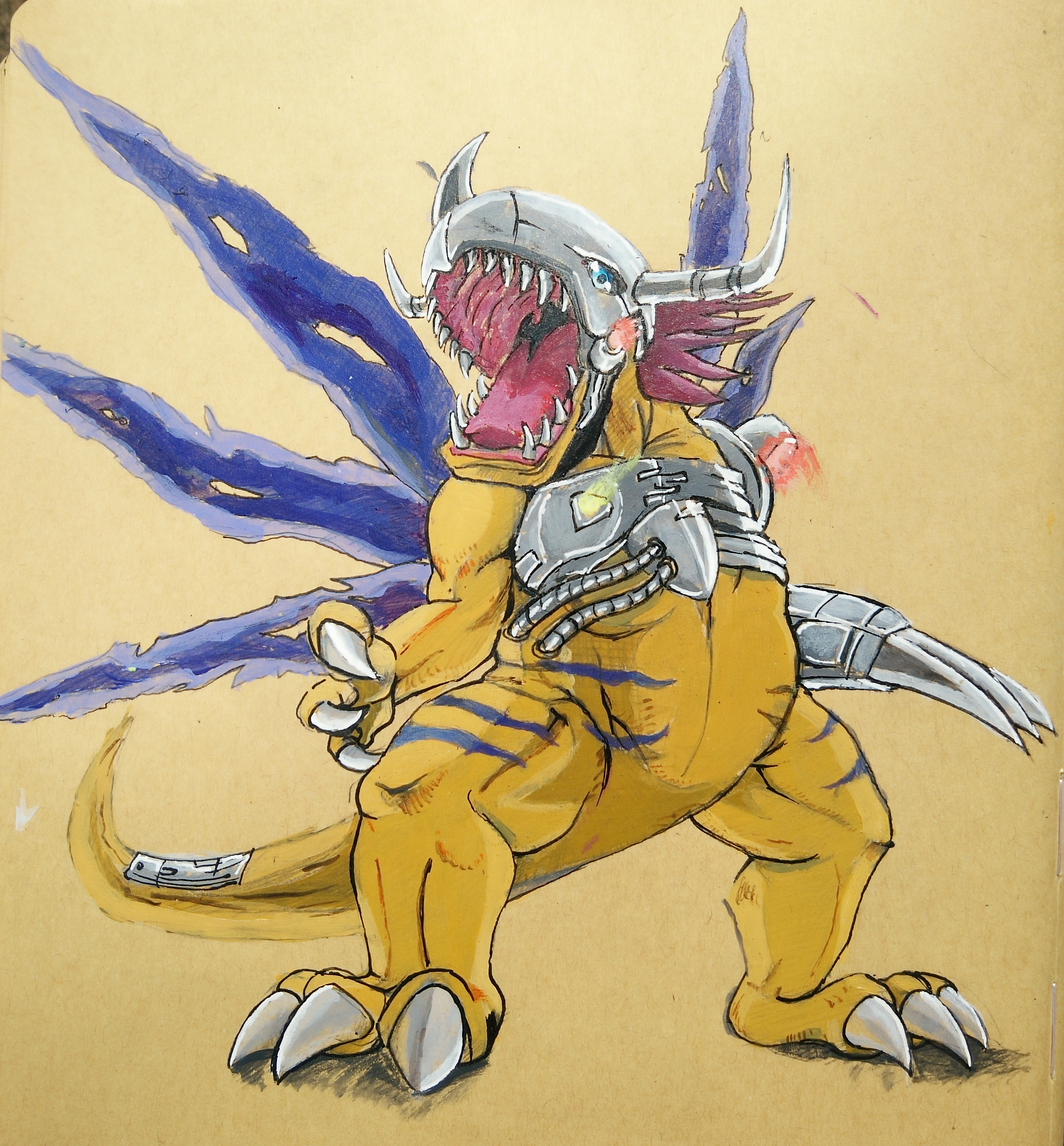 数码宝贝--【手绘/丙烯】