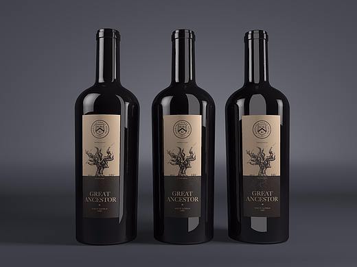 优荟酒窖老藤系列酒标设计方案