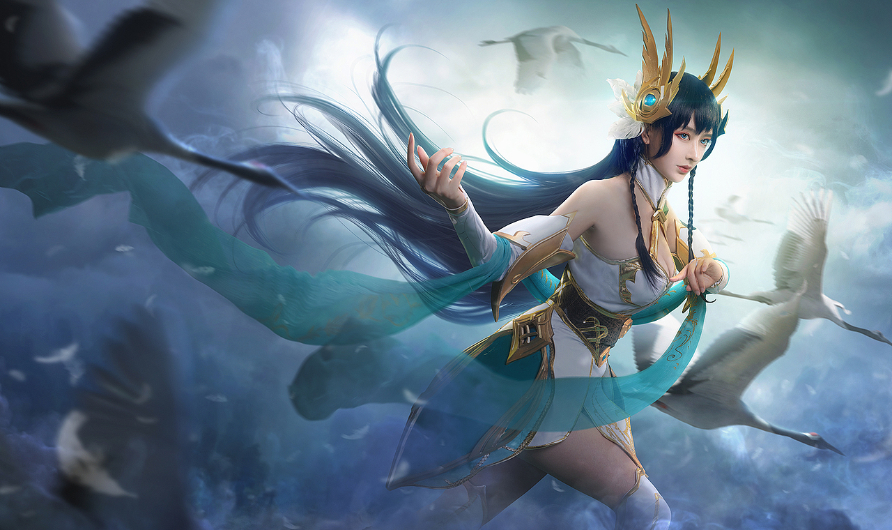 lol英雄联盟刀妹艾瑞莉娅(玉剑传说)cos后期 过程