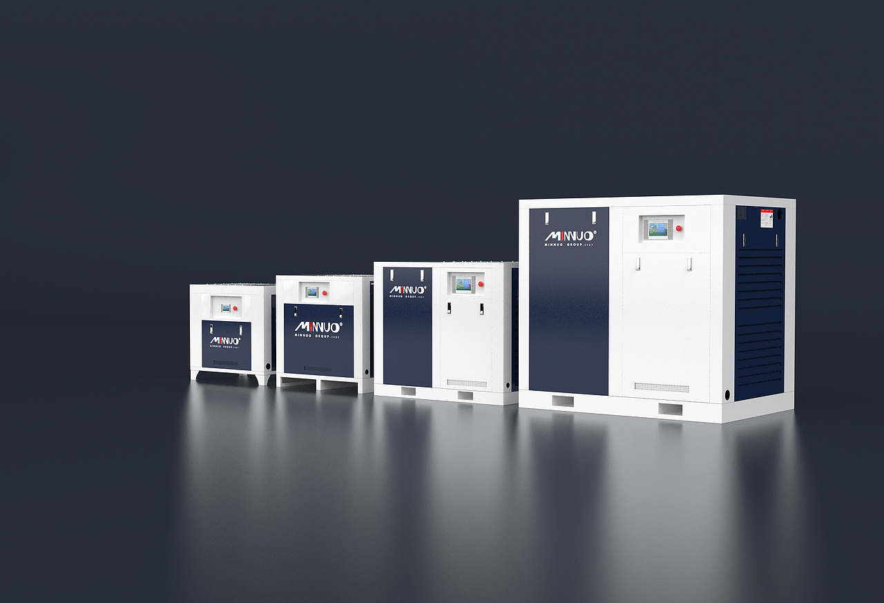 一组空压机建模渲染图