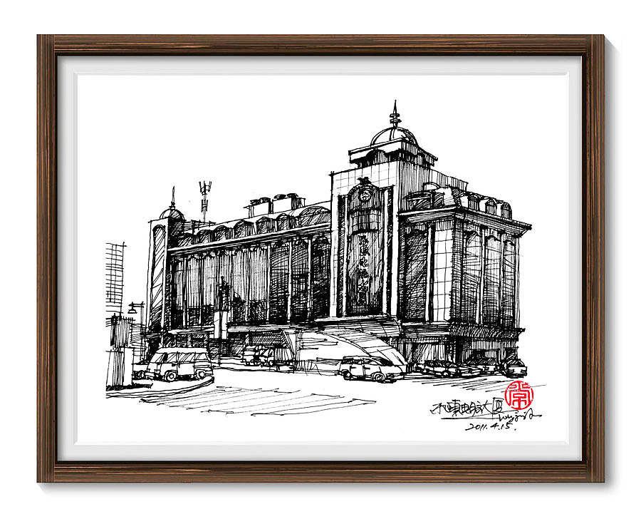 邯郸建筑手绘【九】商场丨酒店