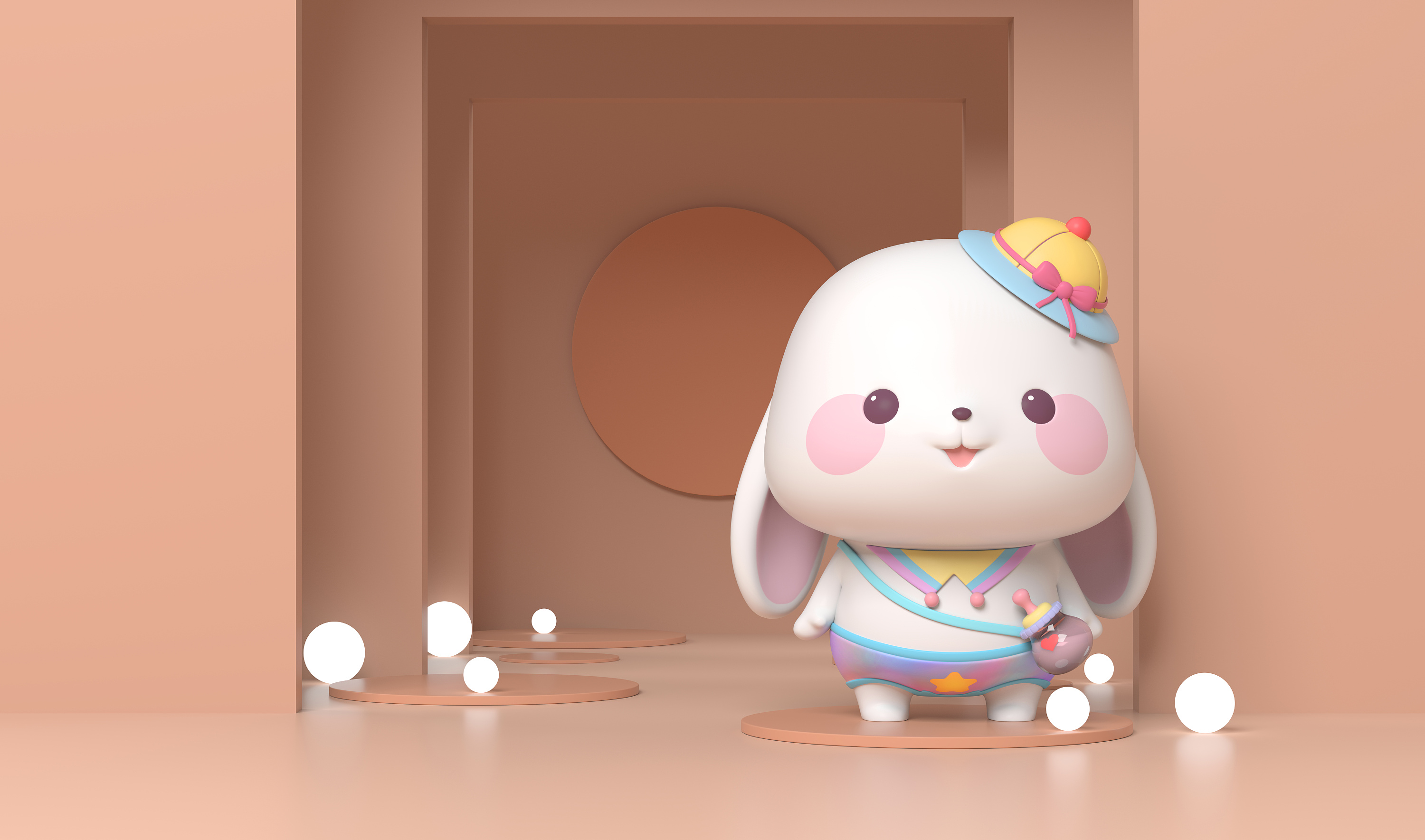 甜兔酱&泥萌兔的潮玩渲染图更新!