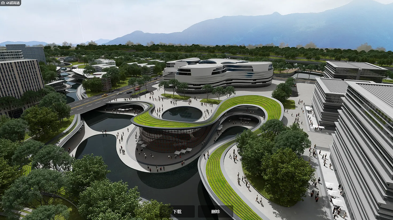 中心商业区建筑场景渲染（图ZMjY2ODgzNTI4） - 建筑设计 - 站酷设计师模袋云建筑云平台原创素材 - 站酷ZCOOL