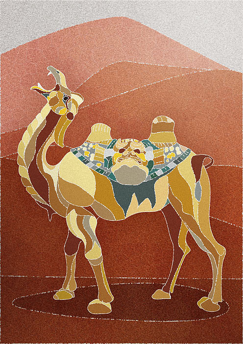 唐三彩骆驼-插画 ai ps