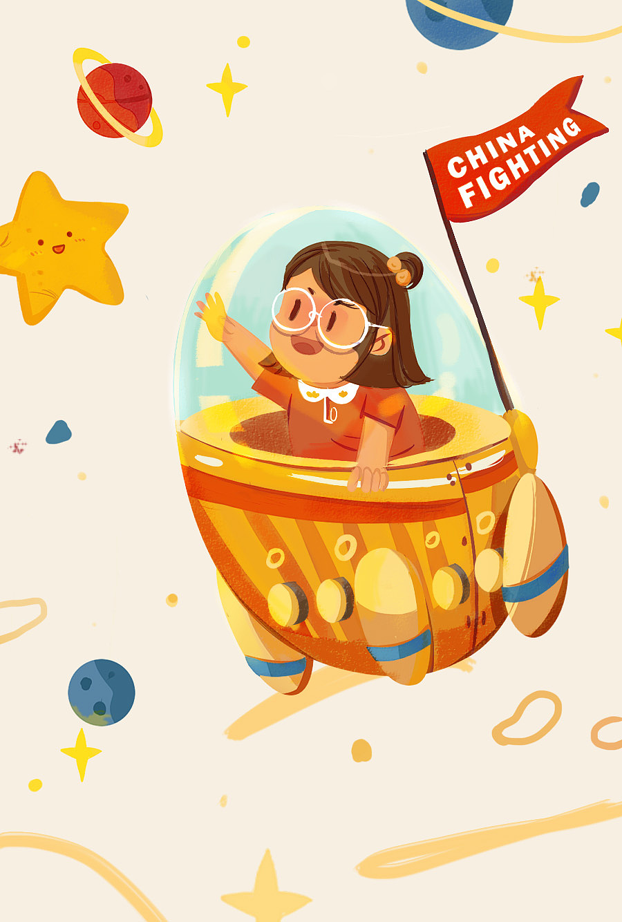 坐在飞船上的女孩 - 原创作品 - 站酷(zcool)