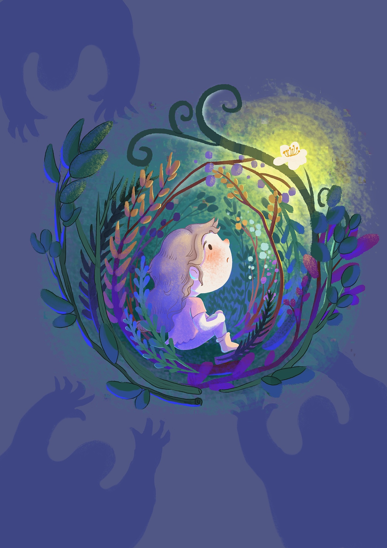 插画 裹着心的光