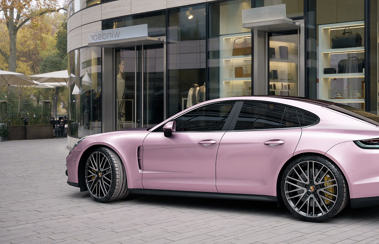 保时捷帕拉梅拉樱花粉