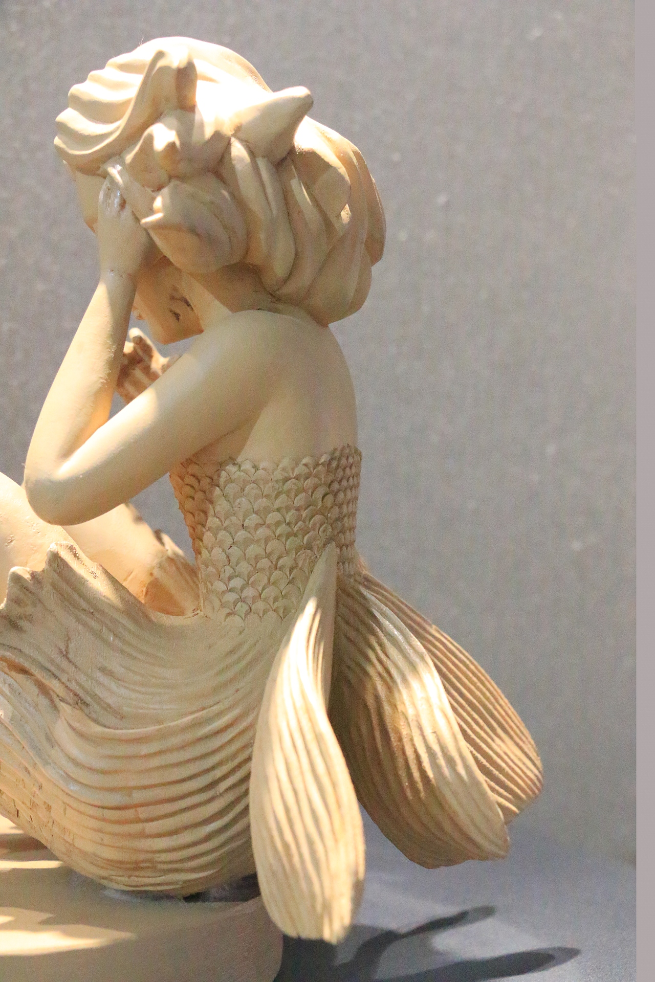 木雕 少女 鱼 刺猬 小鹿