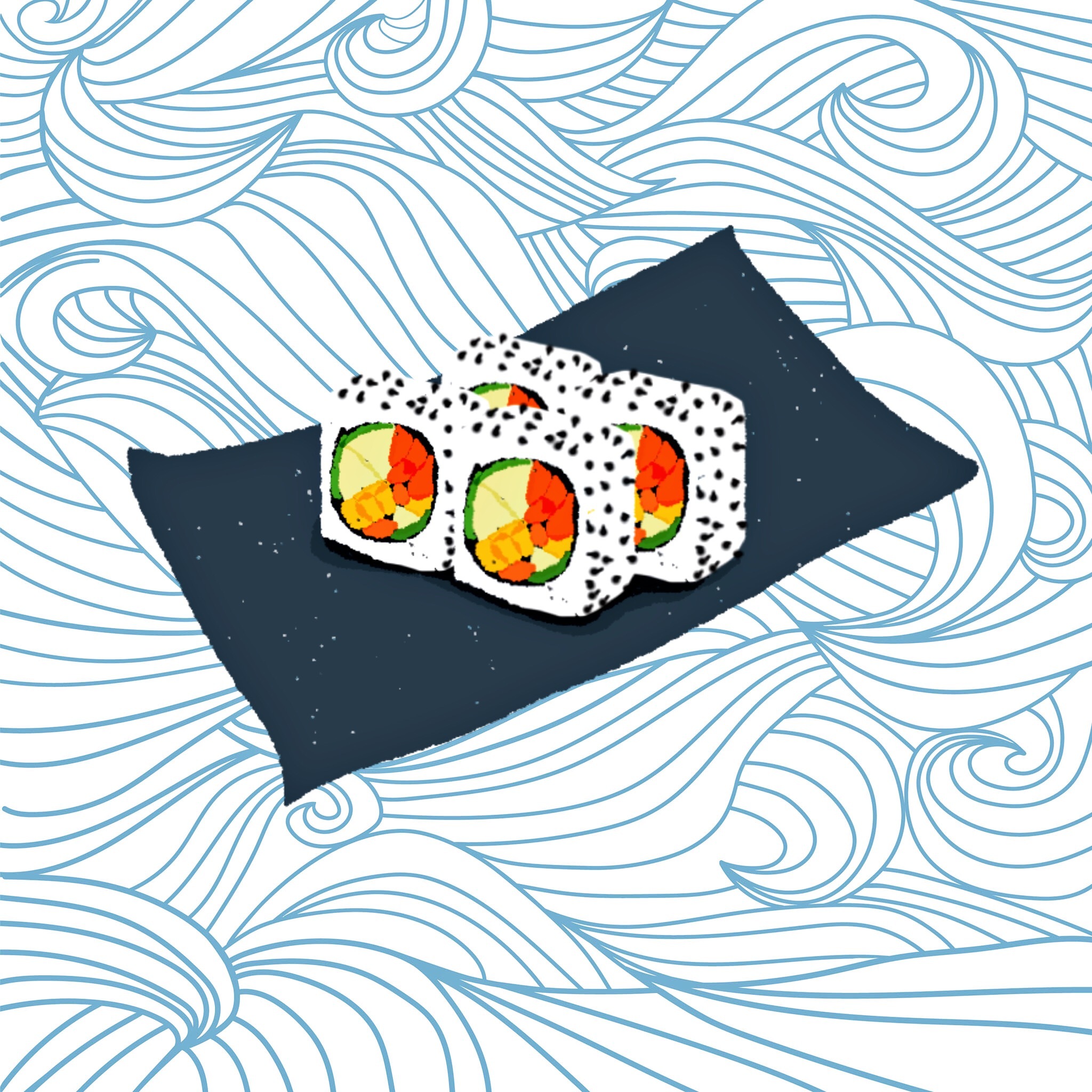 指尖上的寿司|插画|插画习作|刘晓yy - 原创作品 - 站酷 (zcool)
