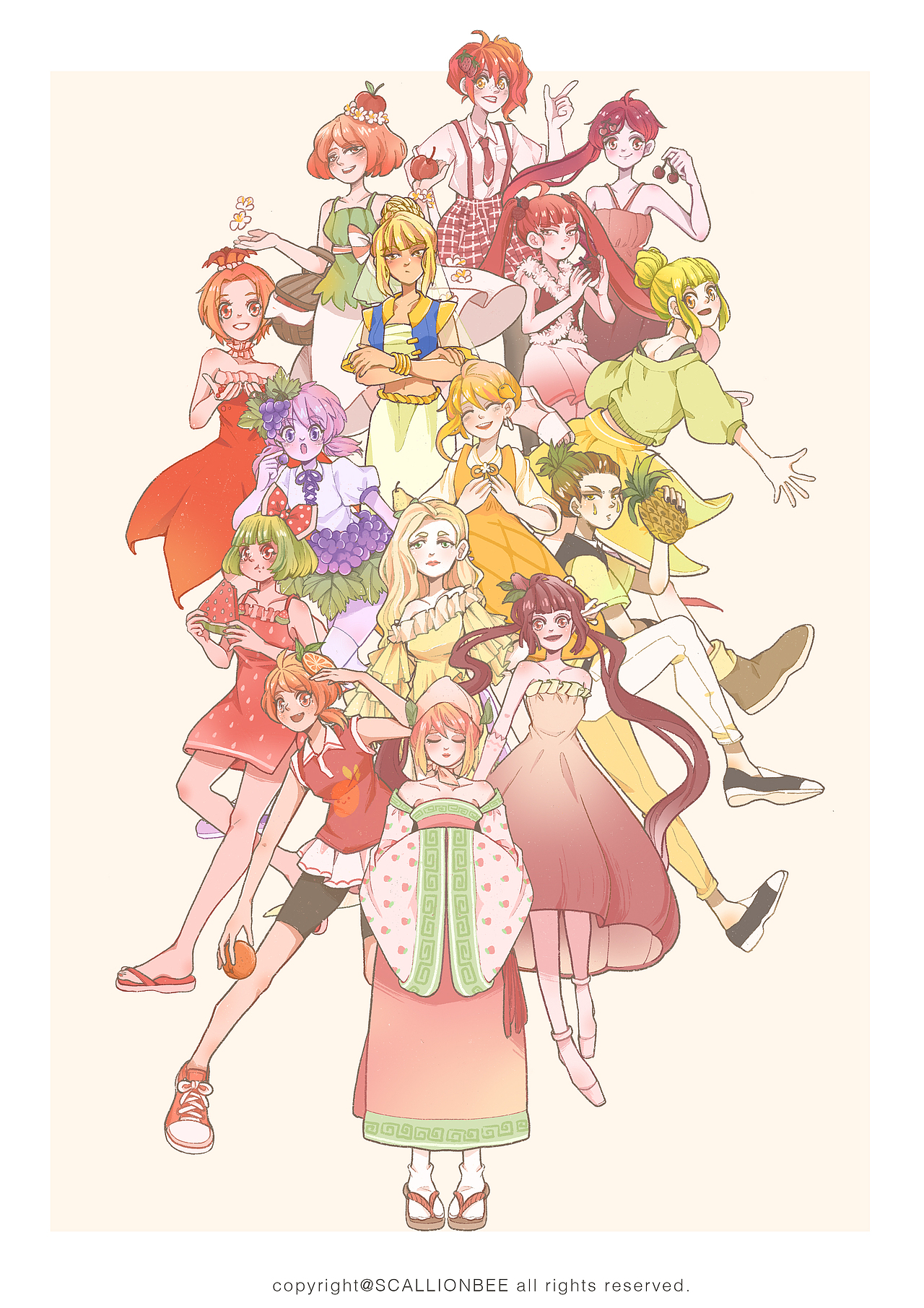 插画练习 | 水果拟人重绘