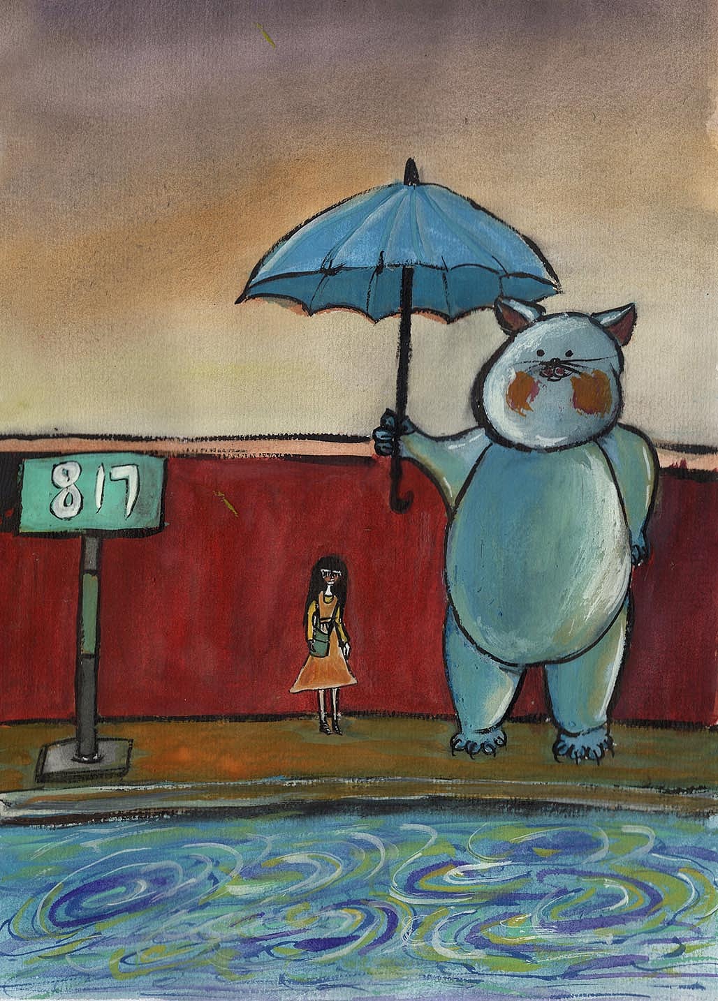 治愈系插图：来自大猫的保护（图ZMjc3Mjk1OTUy） - 商业插画 - 站酷设计师隐彰原创素材 - 站酷ZCOOL