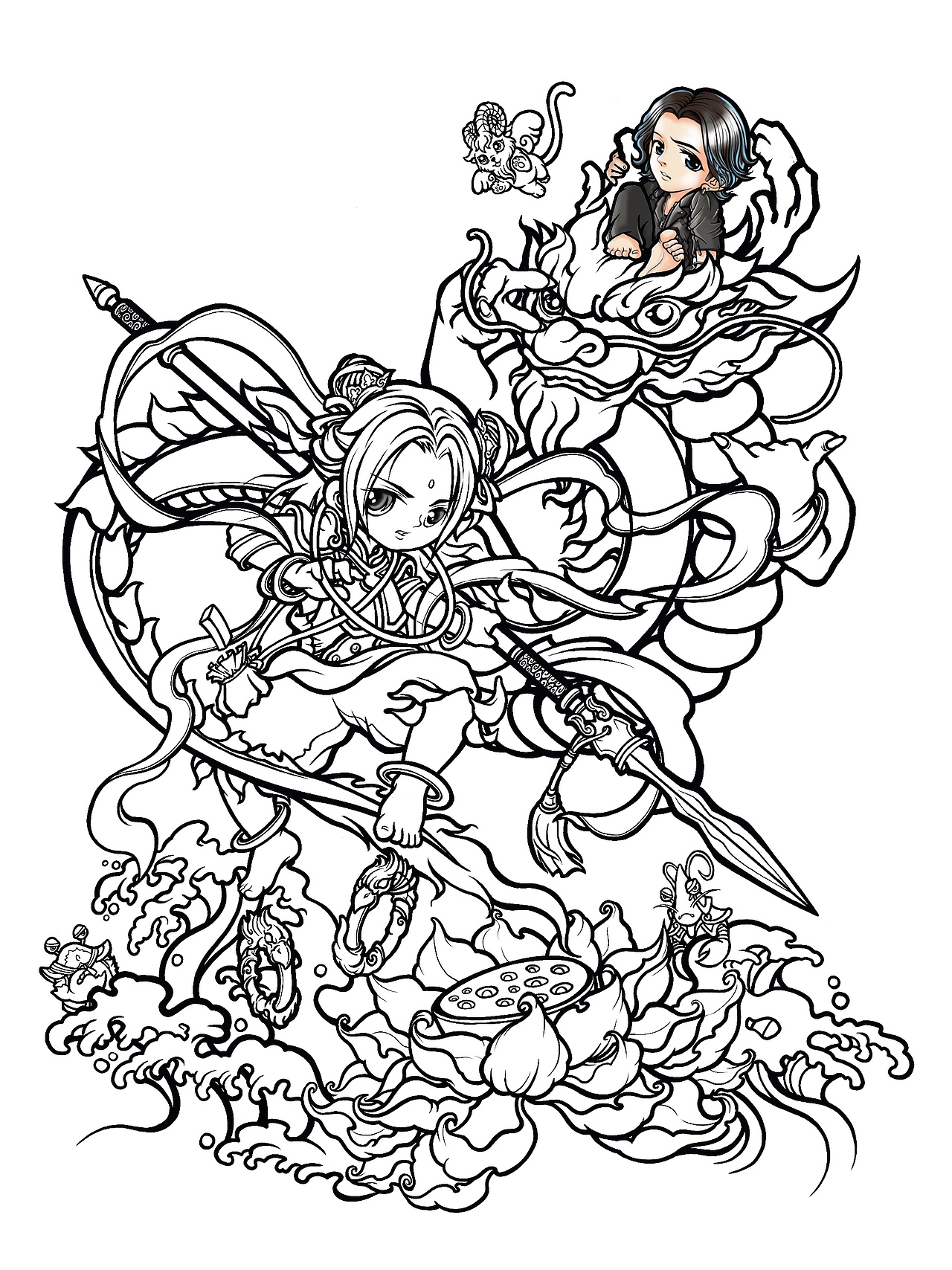 《莲花先锋-封神小哪吒》（图ZMTYzNjczNTEy） - 商业插画 - 站酷设计师六叔洪鋭原创素材 - 站酷ZCOOL