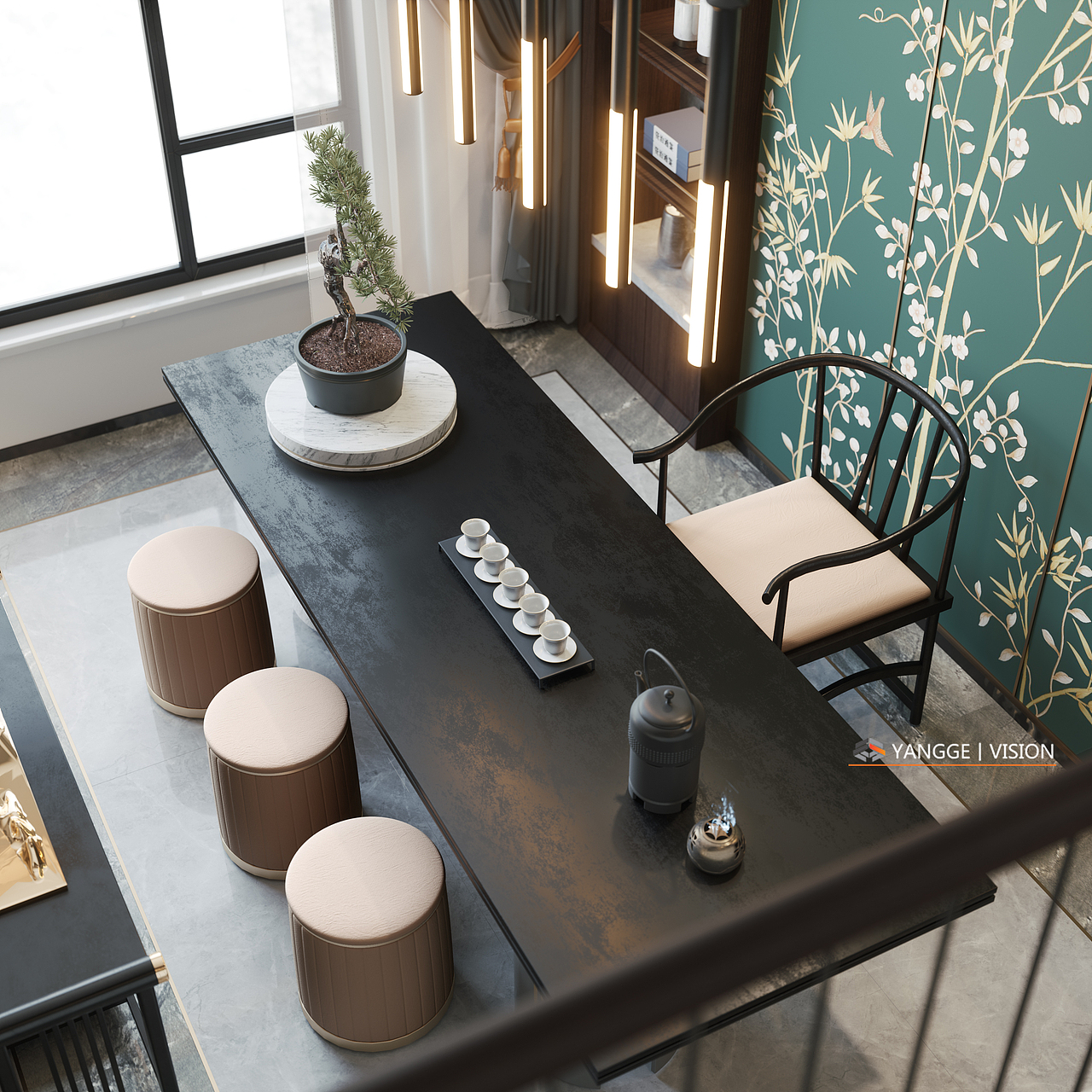 中式客厅（图ZMjA0MDYxNTE2） - 家装设计 - 站酷设计师画图小哥原创素材 - 站酷ZCOOL