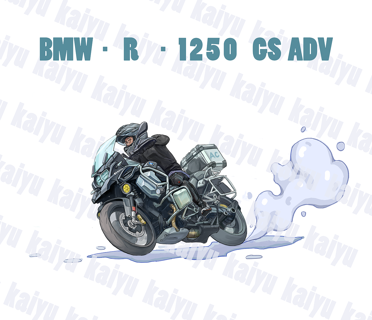 一组机车插画海报潮图