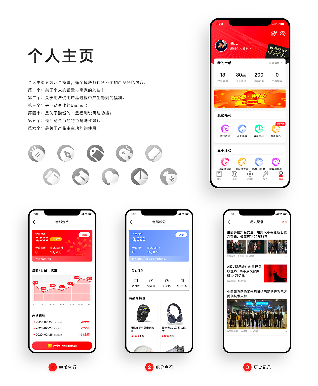 福利看点app产品设计（图ZMTk5NzY4NTQw） - APP界面 - 站酷设计师西瓜聊设计原创素材 - 站酷ZCOOL