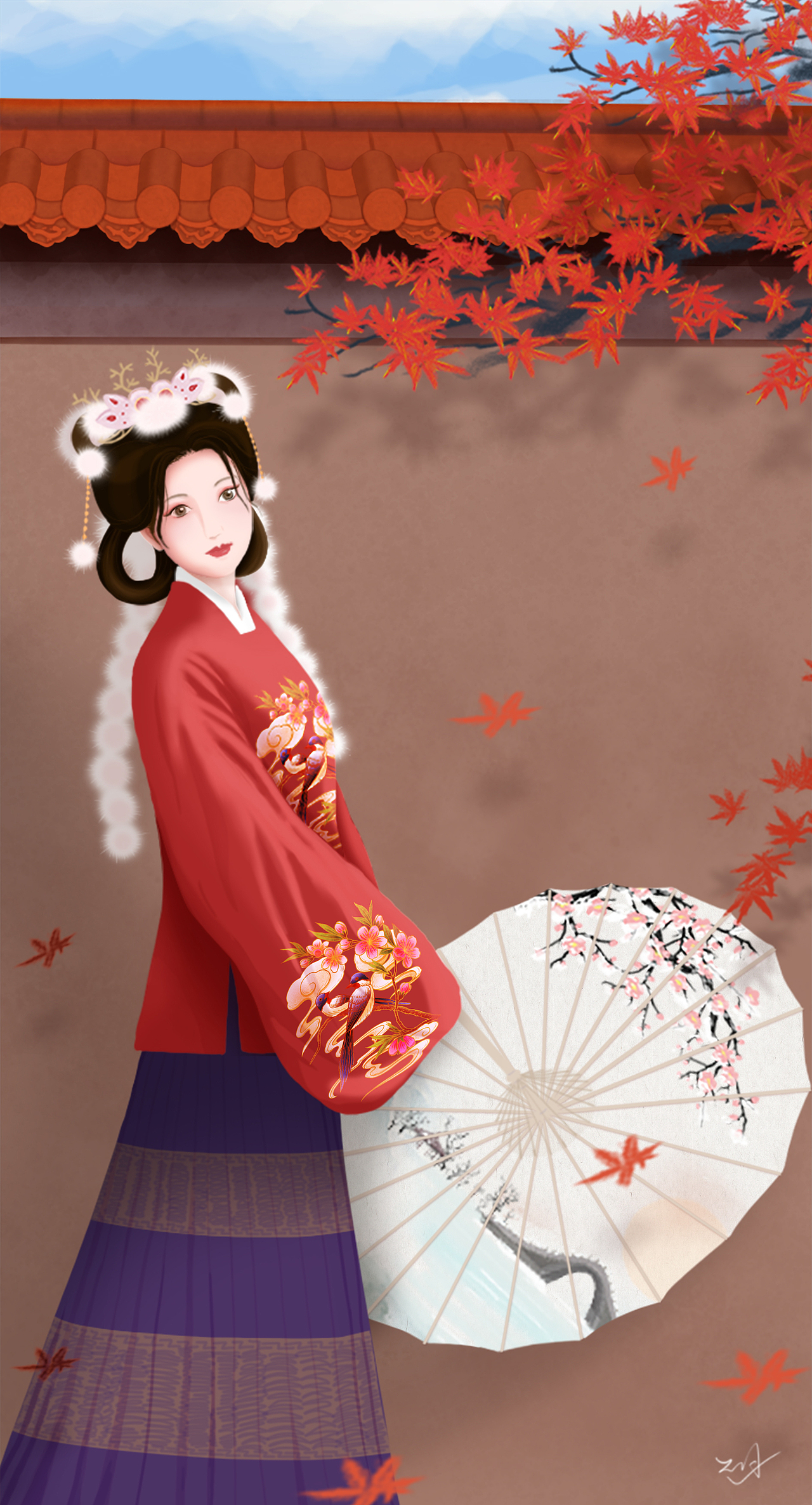 红衣-秋枫（图ZMjgxNTMxMTk2） - 创作习作 - 站酷设计师海胆霸霸原创素材 - 站酷ZCOOL