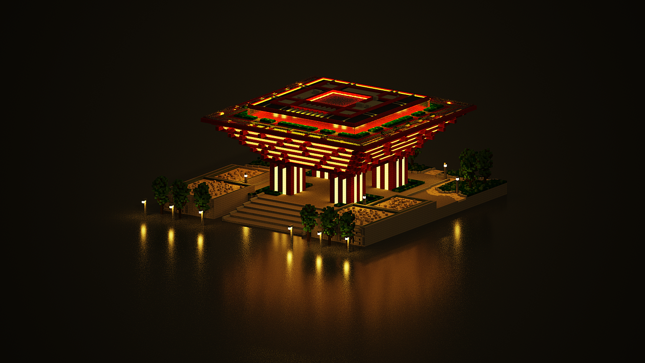 magicavoxel 体素中国馆|三维|其他三维|图为设计_原创作品-站酷zcool