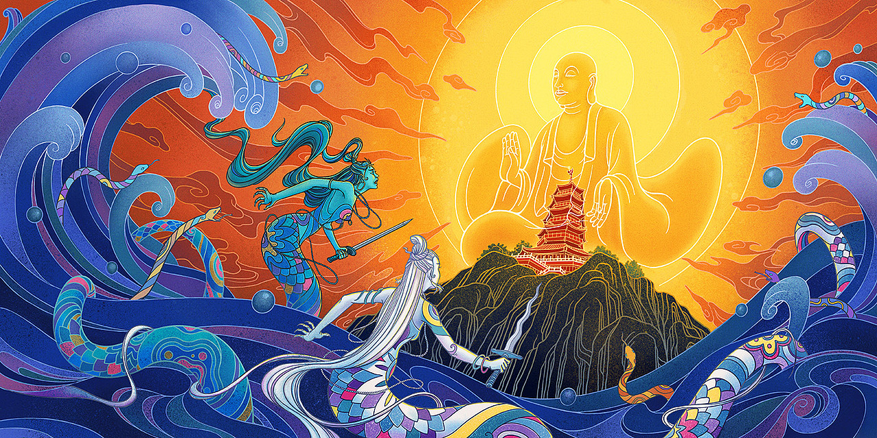 水漫金山（图ZMTgwODc4MjA4） - 其他平面 - 站酷设计师陈小鱼fishcys原创素材 - 站酷ZCOOL