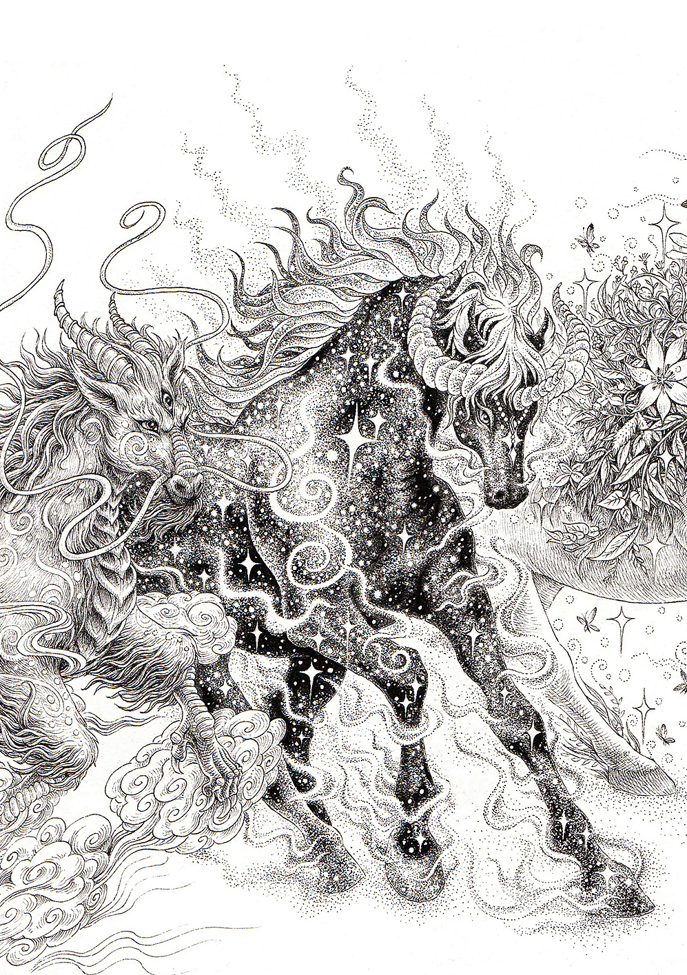 《天马行空图》傅淳强手绘作品