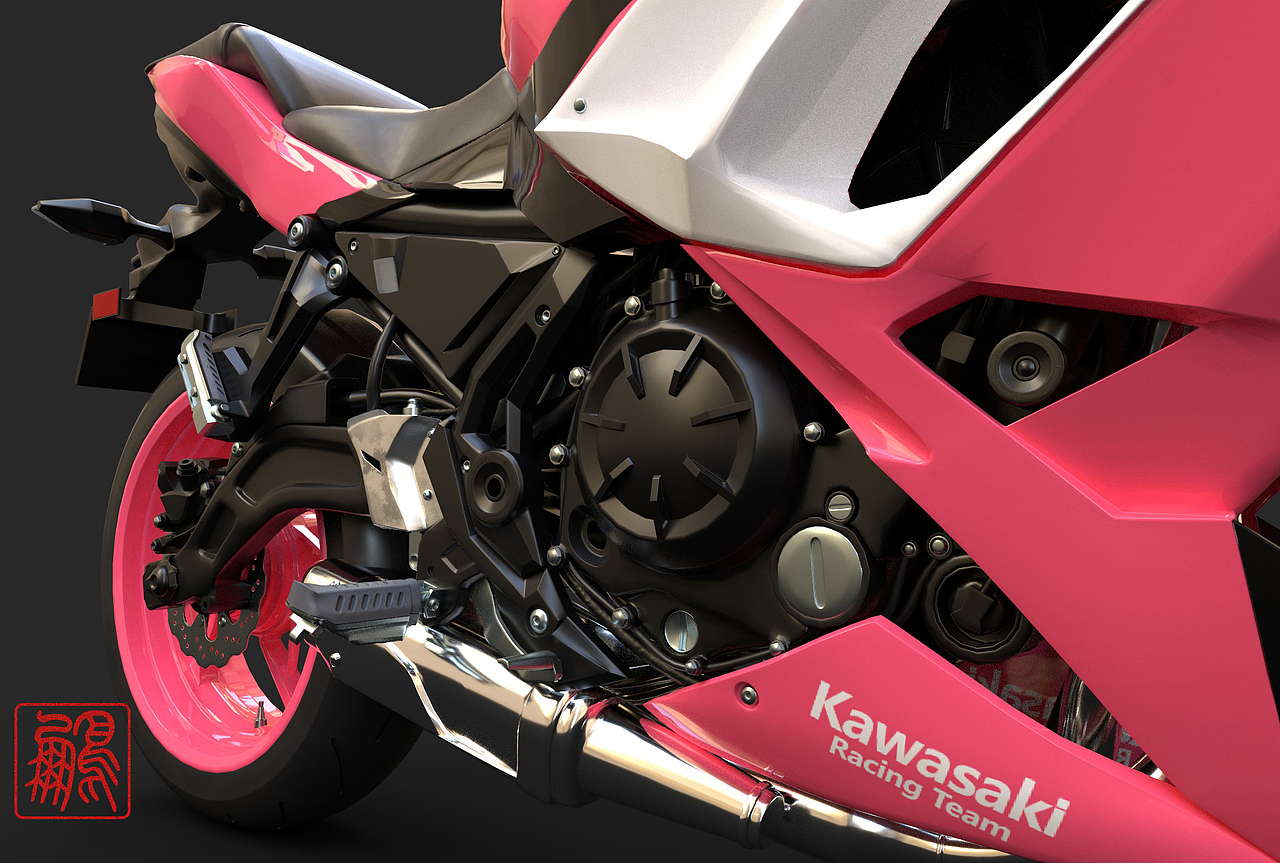 摩托车——川崎小忍者650ABS 自配粉色