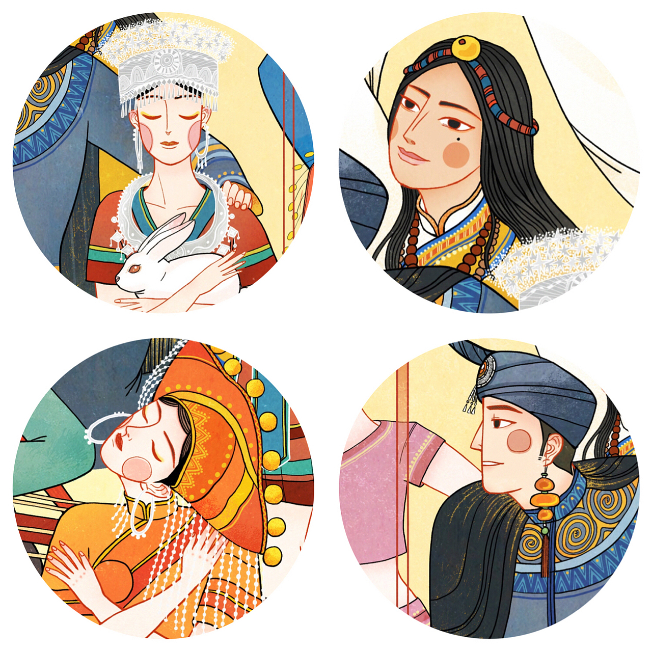 多彩少数民族服装（图ZMTI5NDYzODg0） - 商业插画 - 站酷设计师84号加油机原创素材 - 站酷ZCOOL