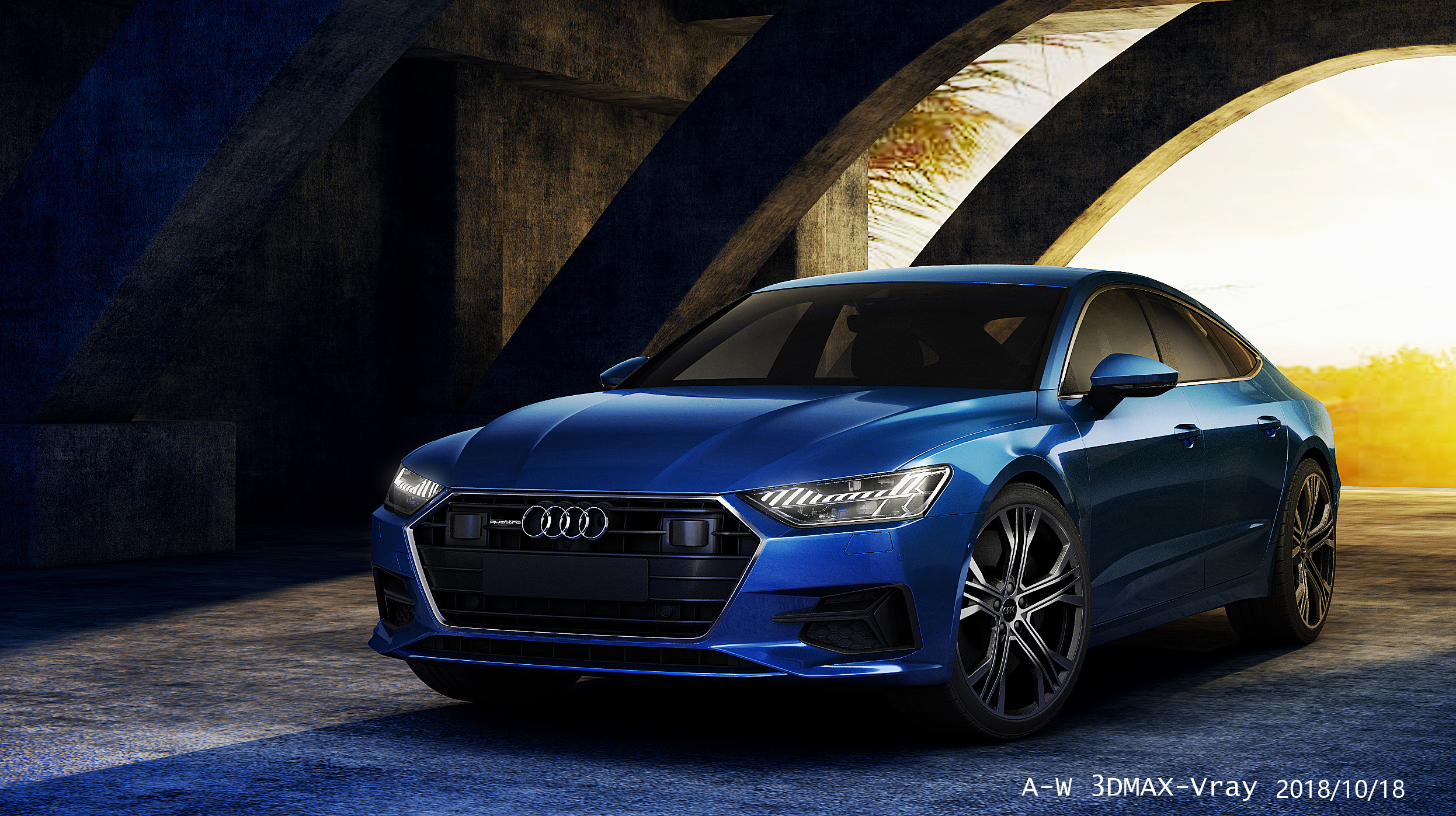 第一次用3dmax做汽车静帧渲染