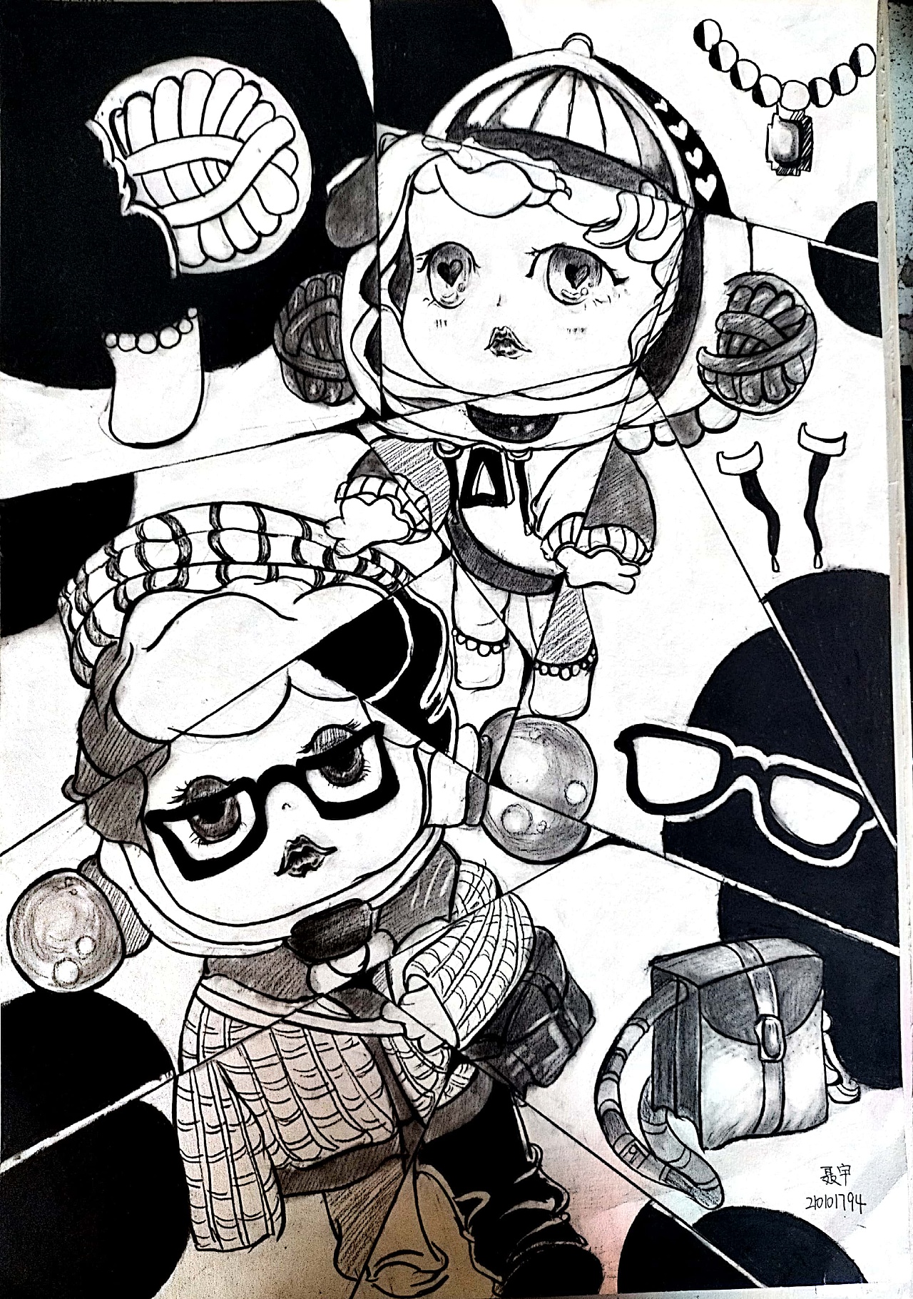 平面构成素描构成