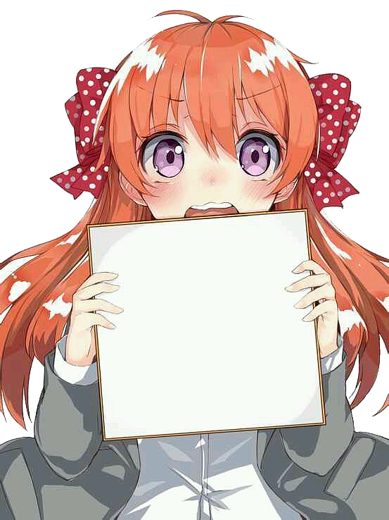 已扣背景png二次元美少女举牌