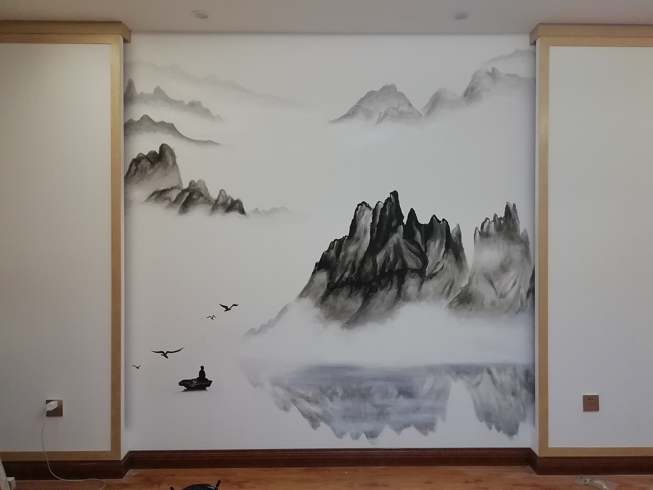 近期完成的手绘壁画山水雲问间坐禅问道（图ZMTMxMDEyNDM2） - 新锐潮流插画 - 站酷设计师彭庆国一玉山入画原创素材 - 站酷ZCOOL