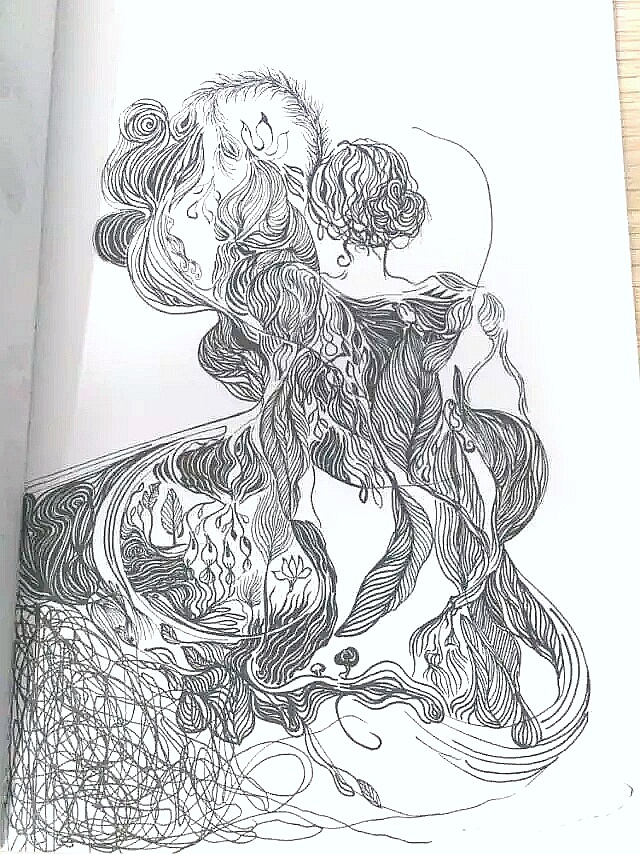 杂乱无章的签字笔涂鸦小画