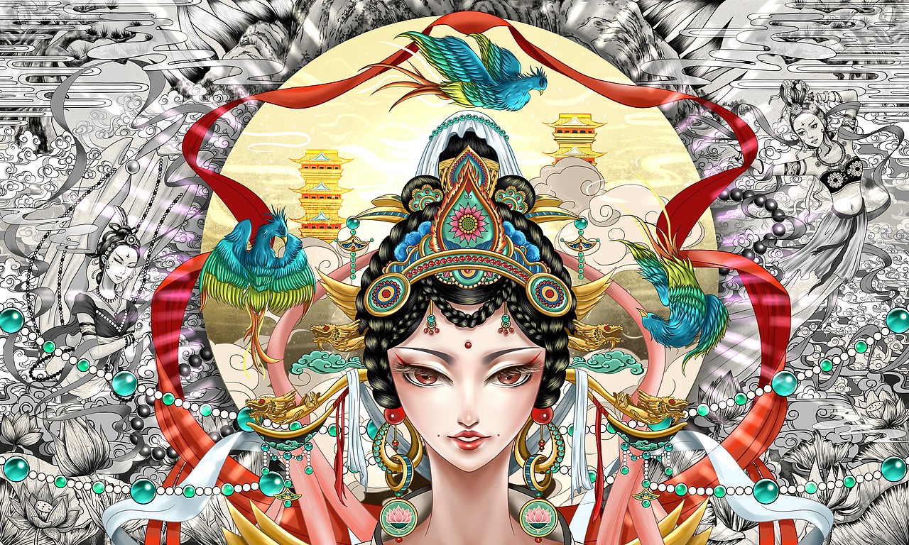 《肆荒》—神话主题古风插画（图ZMTYyMjc3MDcy） - 创作习作 - 站酷设计师一颗大肥豆原创素材 - 站酷ZCOOL